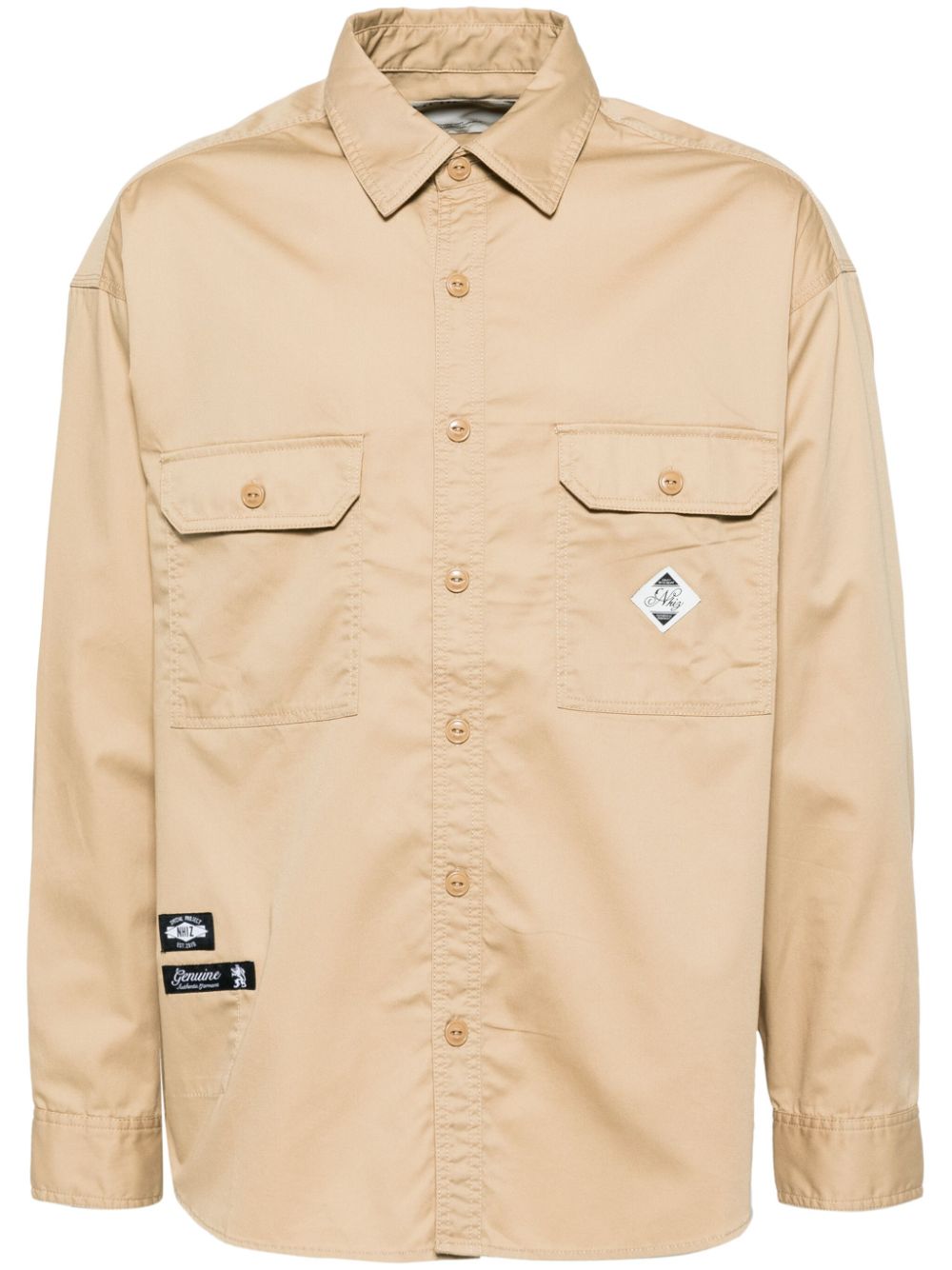 izzue logo patched shirt - Neutrals von izzue