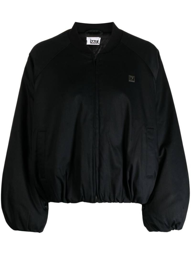 izzue logo-plaque bomber jacket - Black von izzue