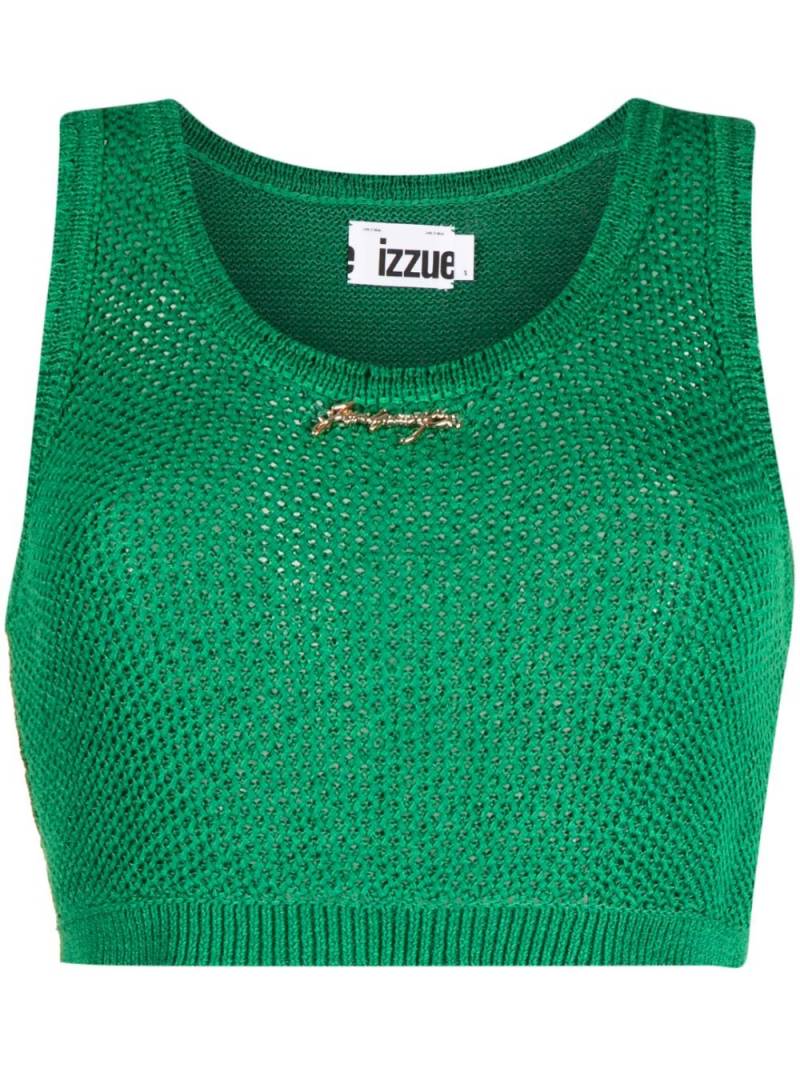 izzue logo-plaque knitted top - Green von izzue