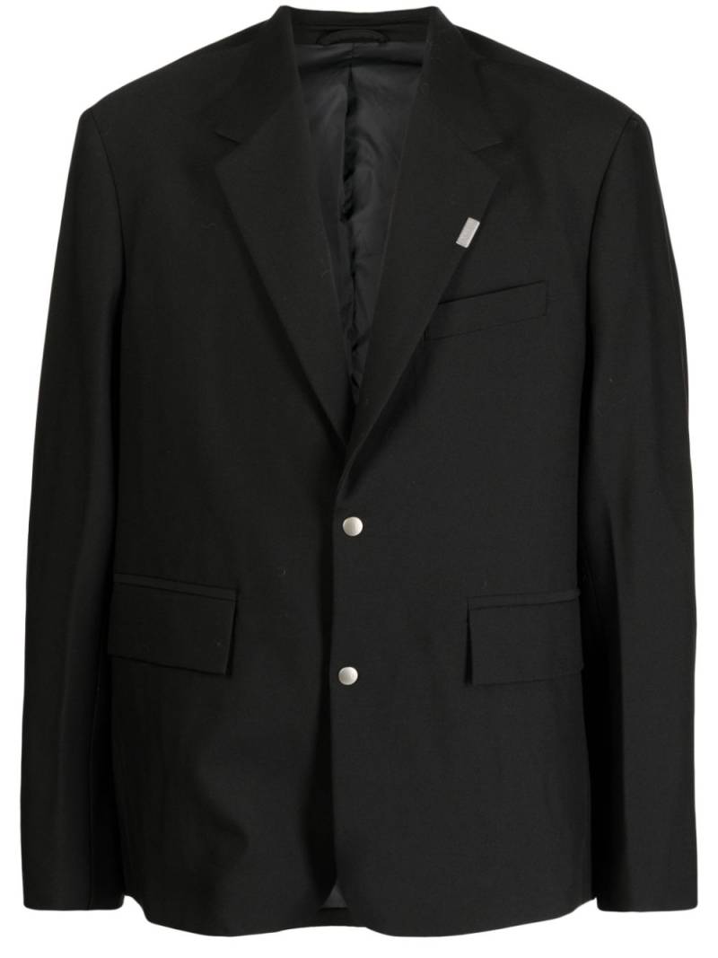 izzue logo-plaque single-breasted blazer - Black von izzue