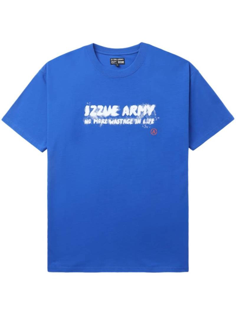 izzue logo-print cotton T-shirt - Blue von izzue