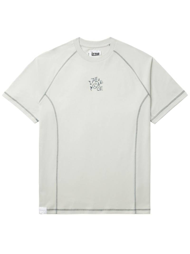 izzue logo-print cotton T-shirt - Grey von izzue