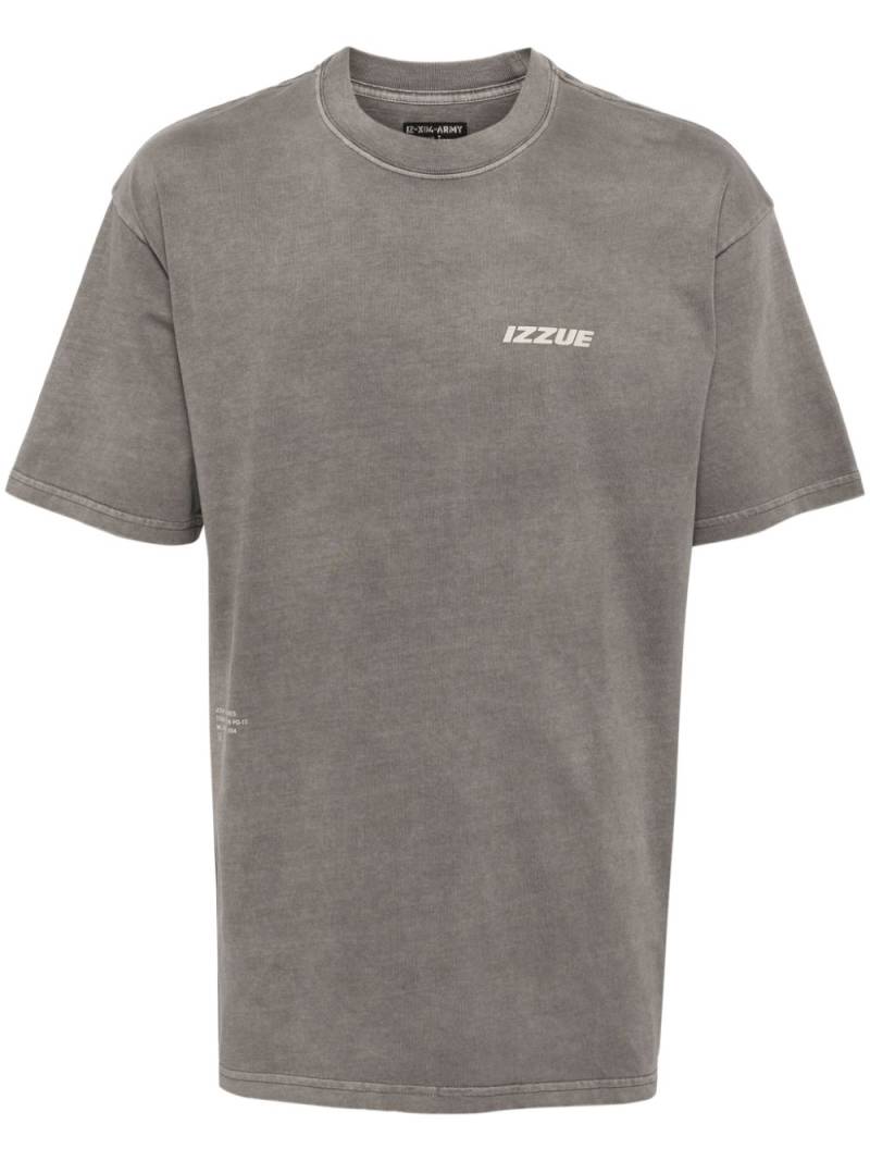 izzue logo-print cotton T-shirt - Grey von izzue