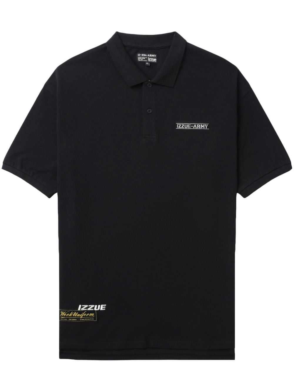 izzue logo-print cotton polo shirt - Black von izzue
