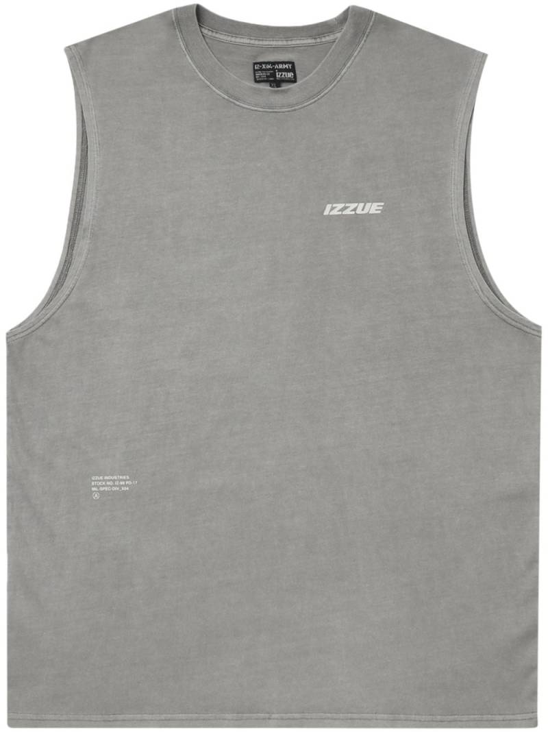 izzue logo-print cotton tank top - Grey von izzue