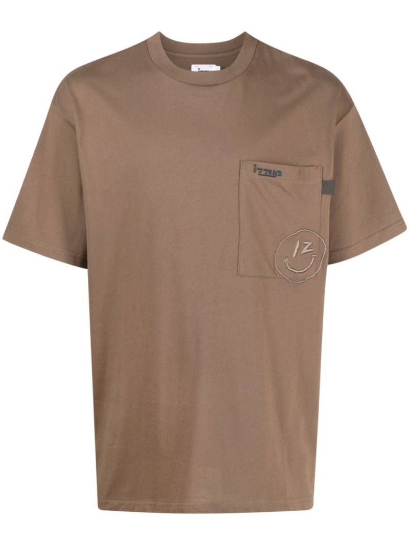 izzue logo-print crew-neck T-shirt - Brown von izzue