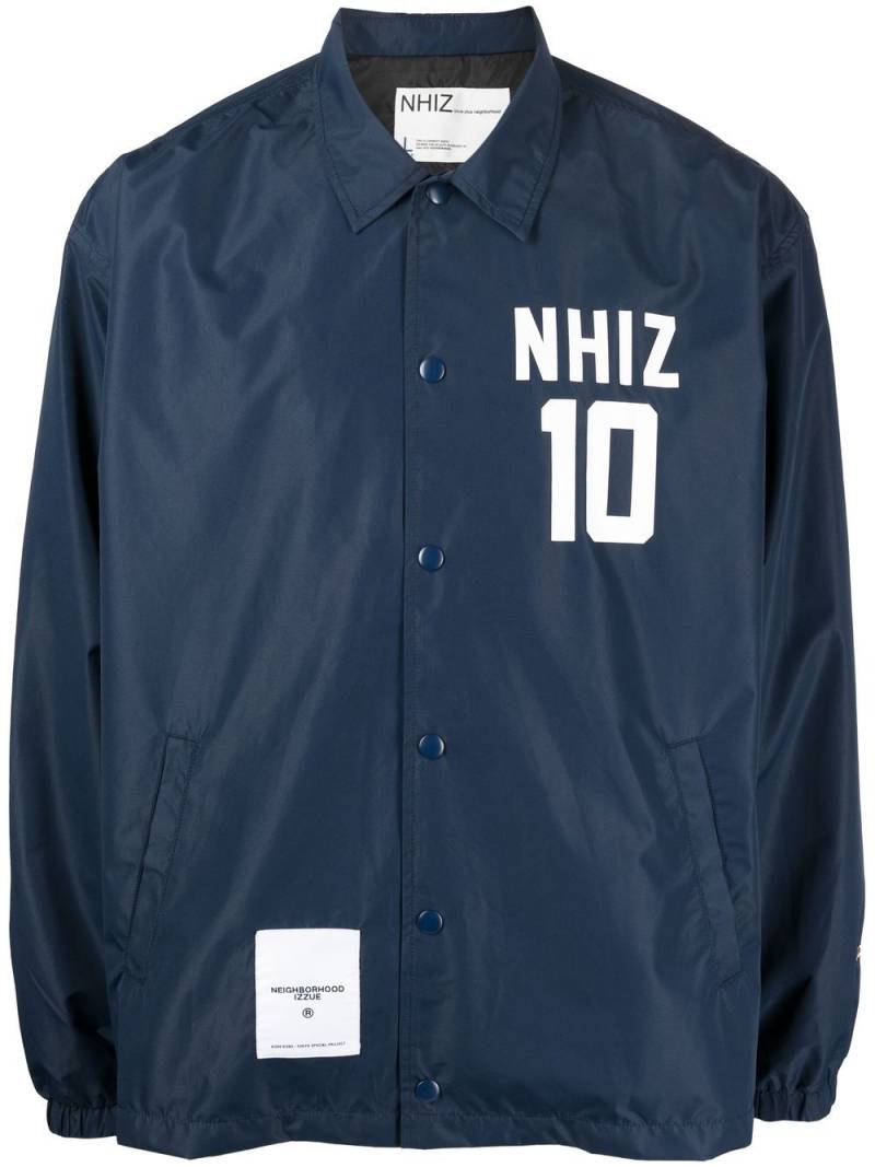 izzue logo-print detail jacket - Blue von izzue