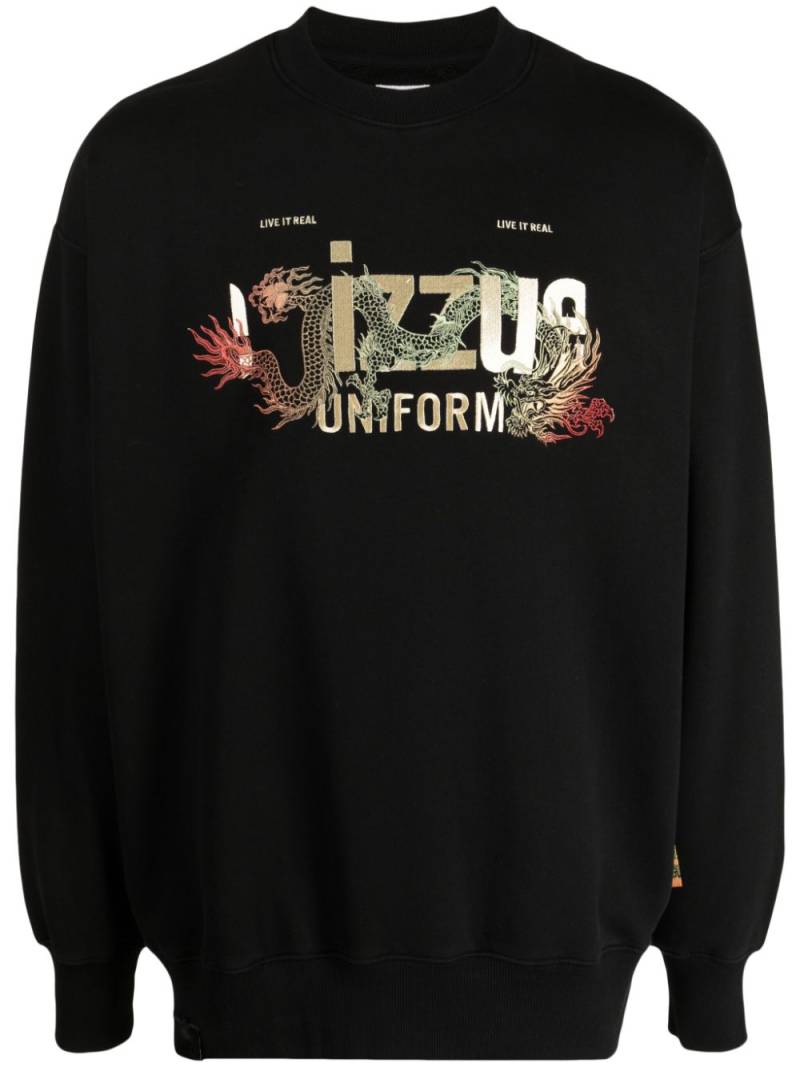 izzue logo-print drop-shoulder sweatshirt - Black von izzue