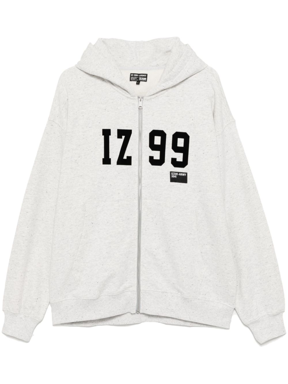 izzue logo print hooded jacket - Neutrals von izzue