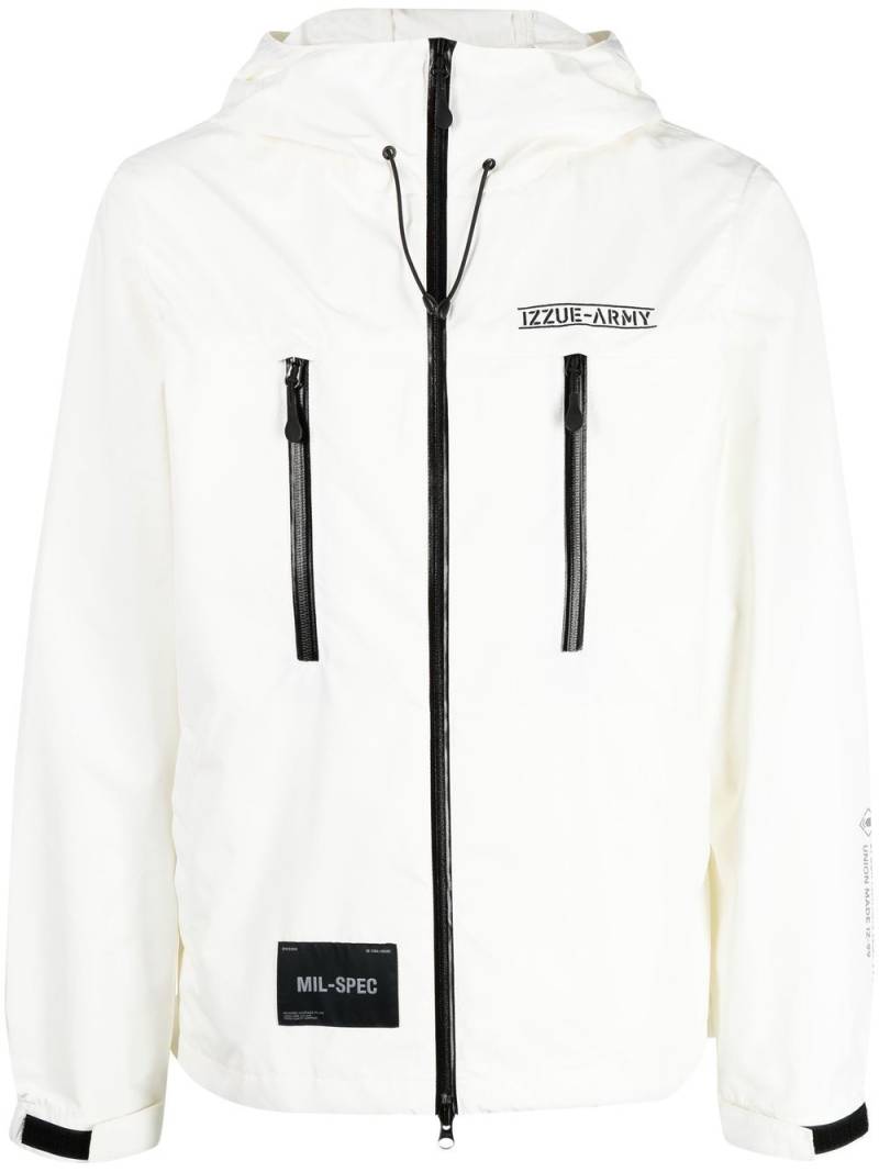 izzue logo-print hooded jacket - White von izzue