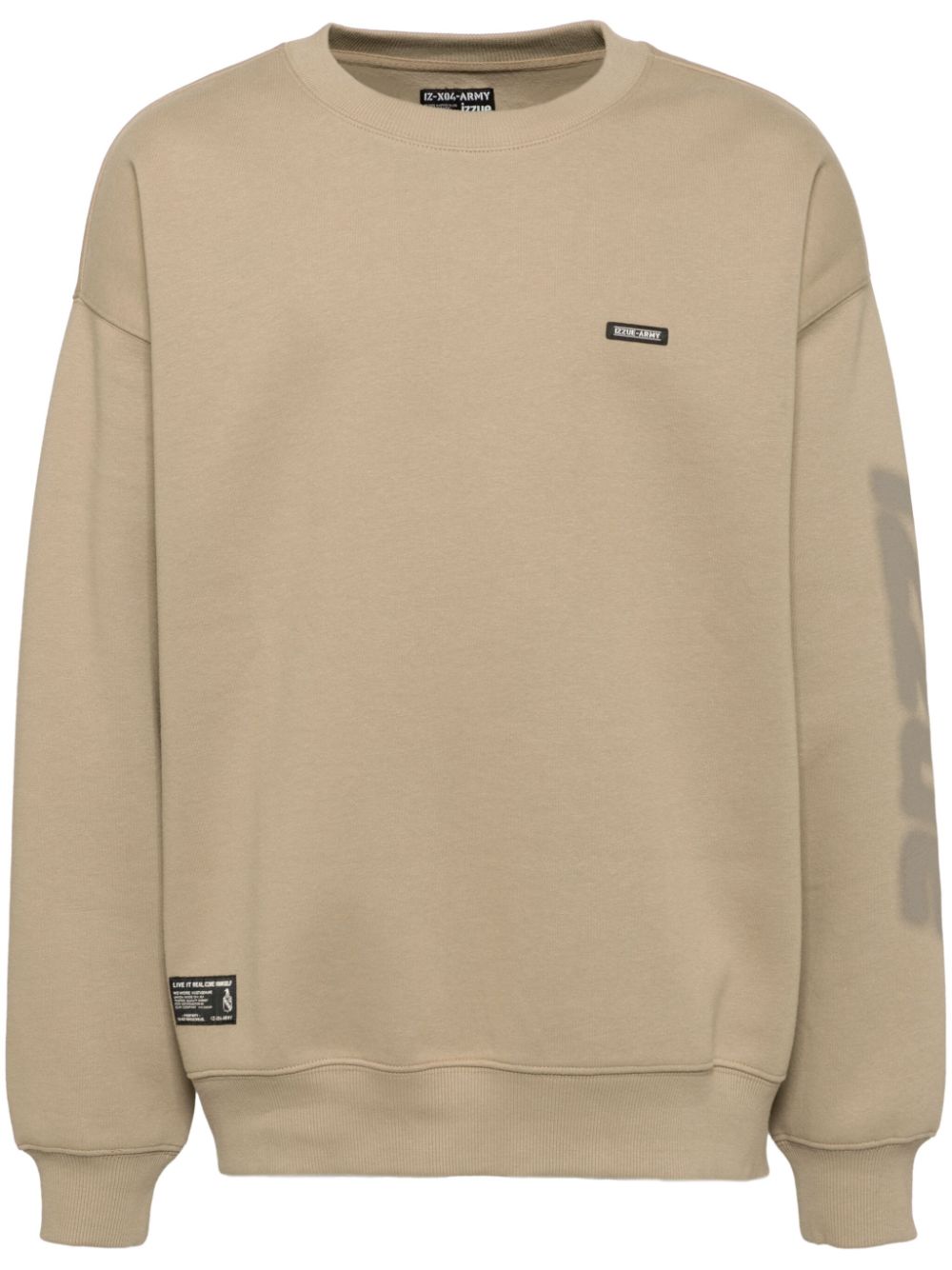 izzue logo print sweatshirt - Neutrals von izzue