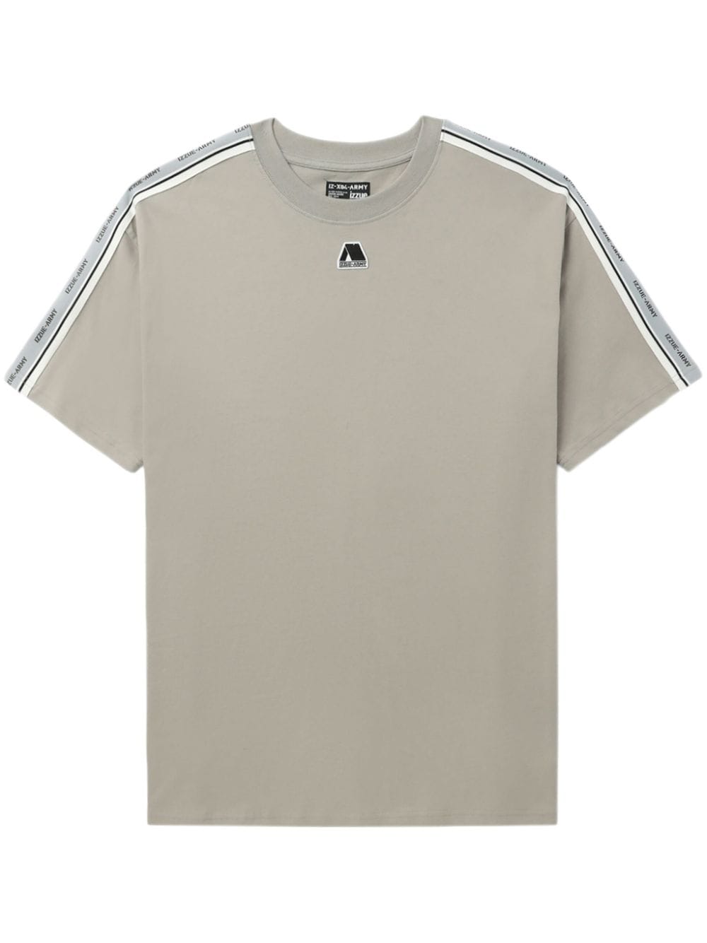 izzue logo-stripe cotton T-shirt - Neutrals von izzue