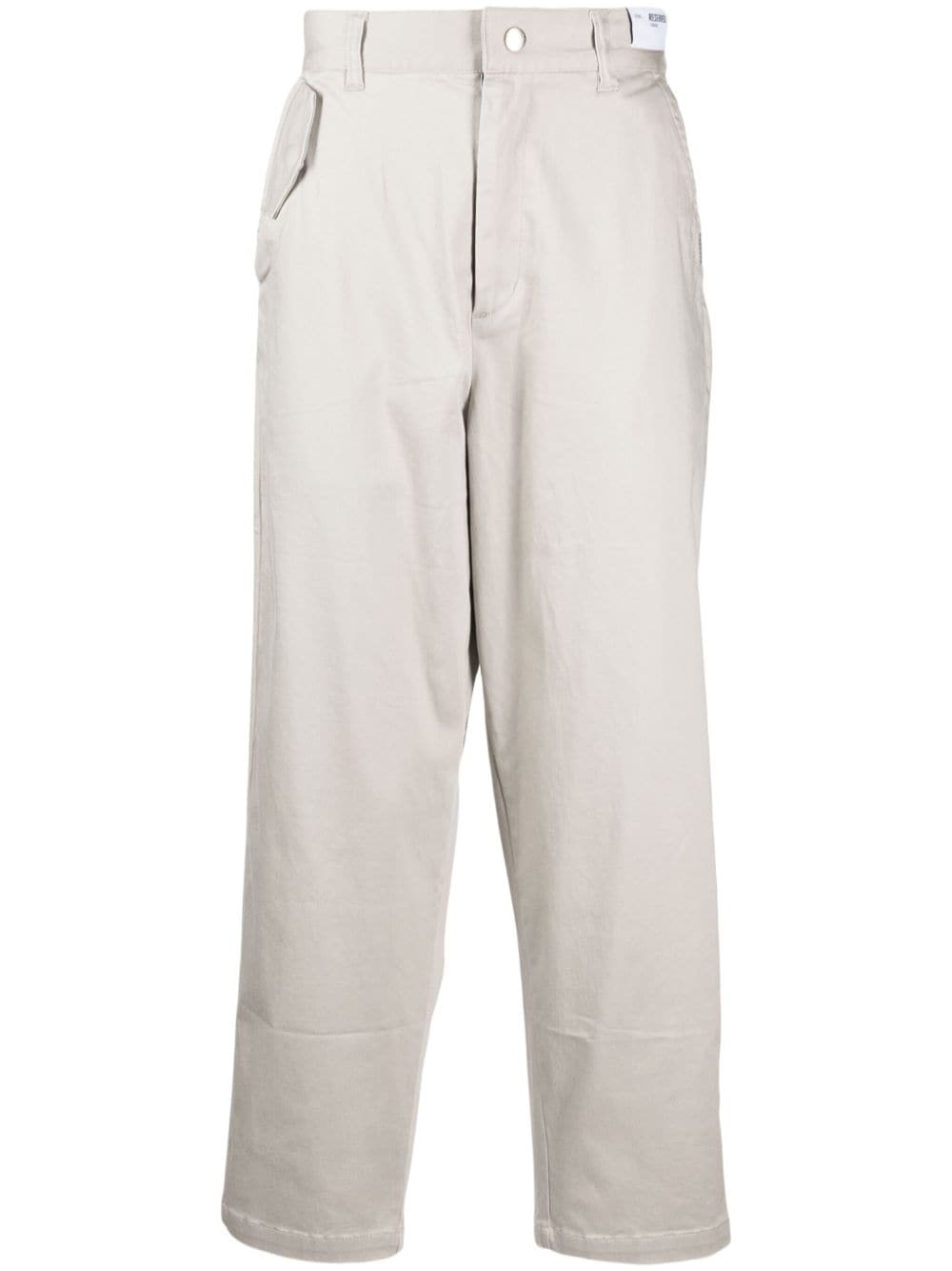 izzue low-rise straight-leg cropped trousers - Neutrals von izzue