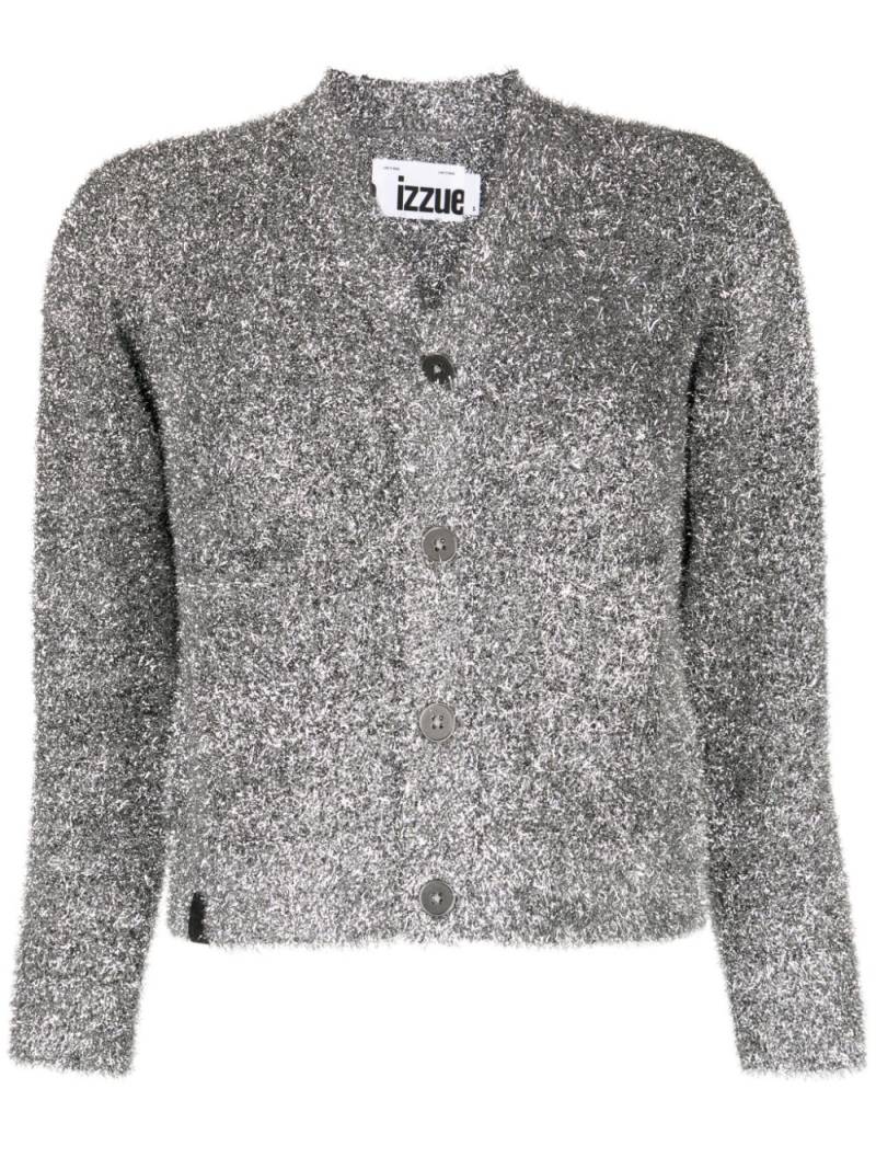 izzue lurex-detail V-neck cardigan - Silver von izzue