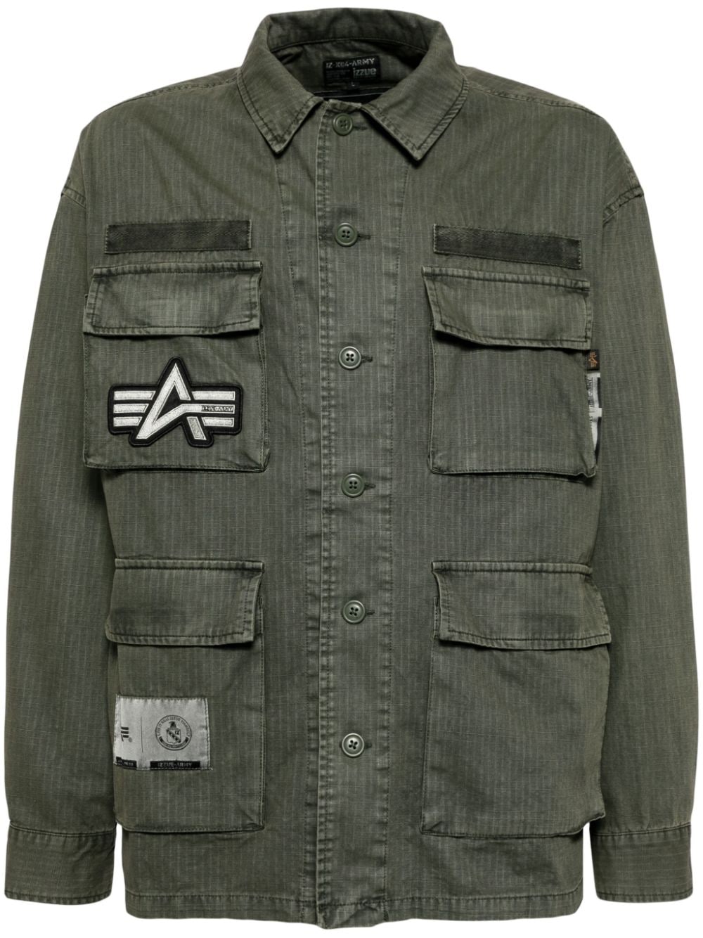 izzue patch-embroidered shirt jacket - Green von izzue