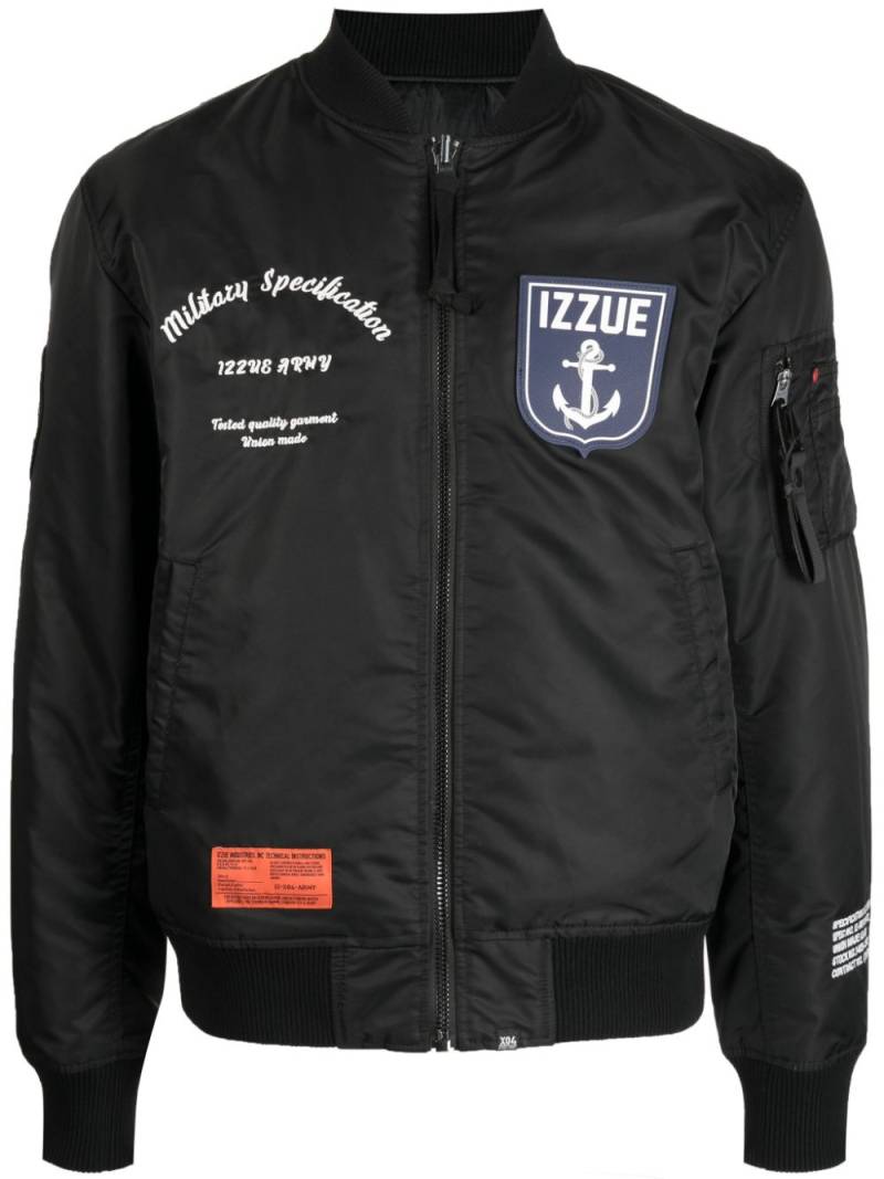 izzue patches-detail padded bomber jacket - Black von izzue