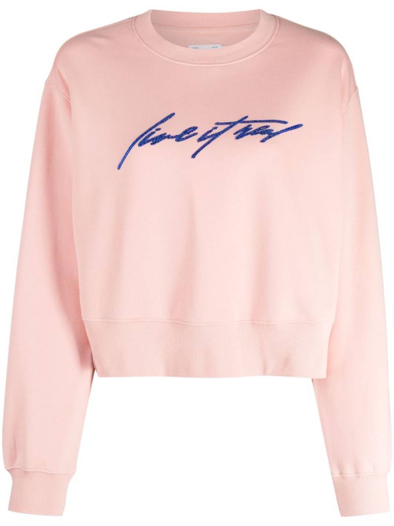 izzue rhinestone-embellished crew-neck sweatshirt - Pink von izzue