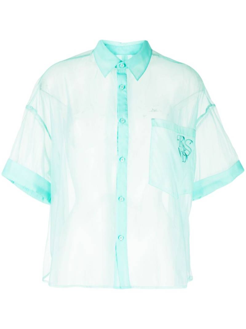 izzue short-sleeve transparent blouse - Green von izzue