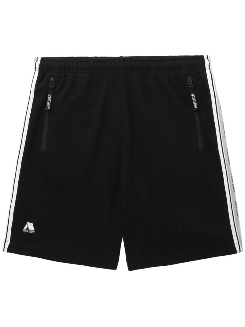 izzue side-stripe logo-print shorts - Black von izzue