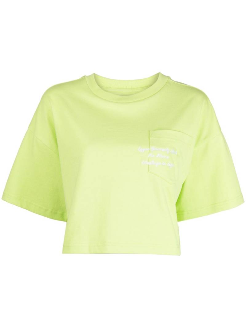 izzue slogan-embroidered cotton T-shirt - Green von izzue