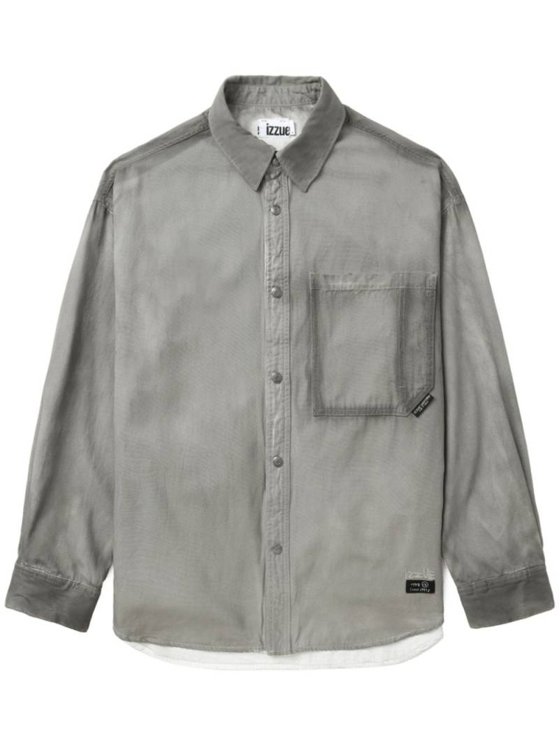 izzue slogan-embroidered cotton shirt - Grey von izzue