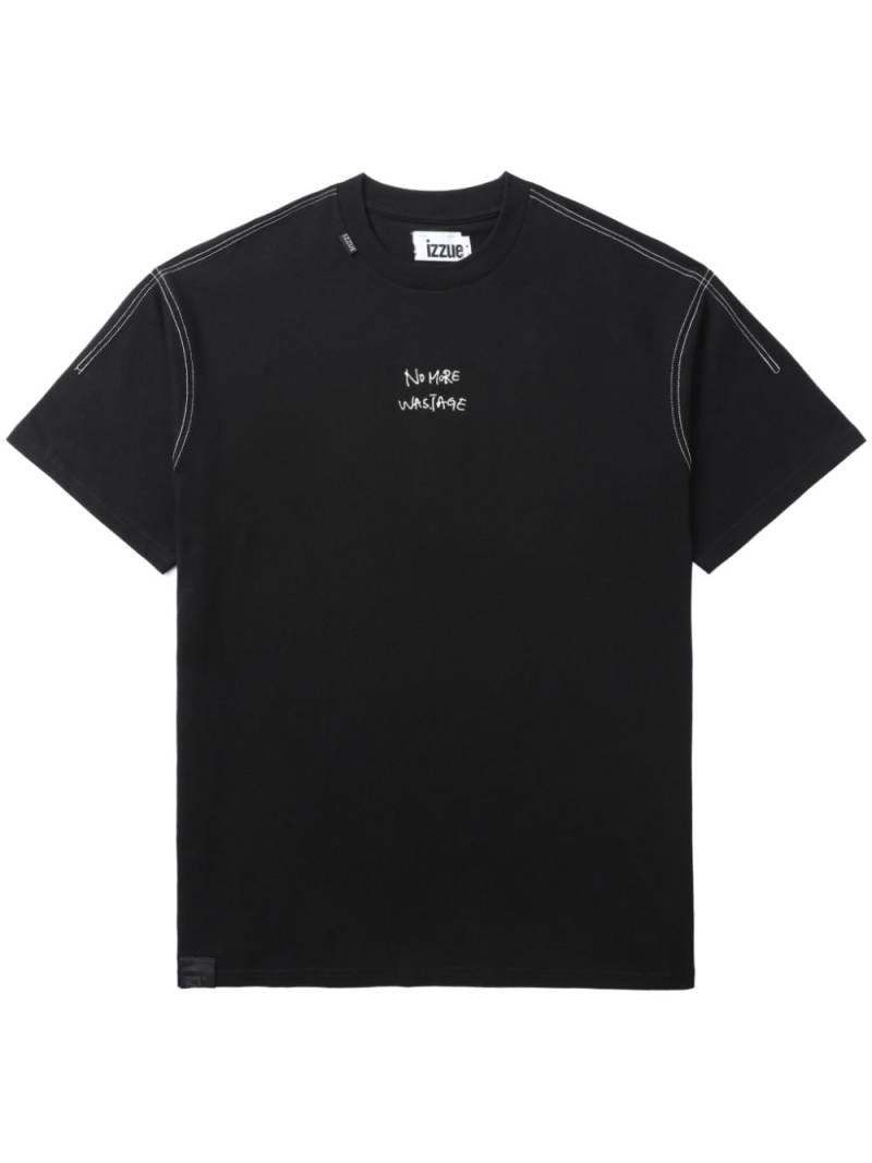 izzue slogan-print cotton T-shirt - Black von izzue