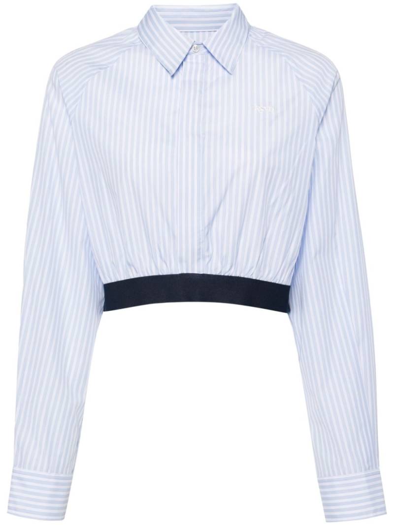 izzue striped cropped poplin shirt - Blue von izzue