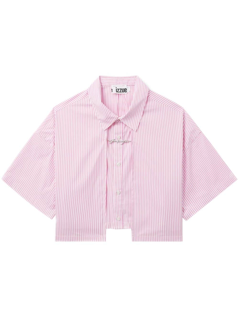 izzue striped cropped shirt - Pink von izzue