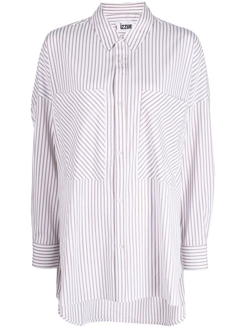 izzue striped high-low shirt - White von izzue