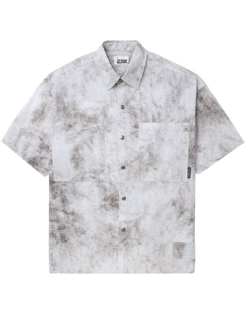 izzue tie-dye logo-print shirt - Black von izzue