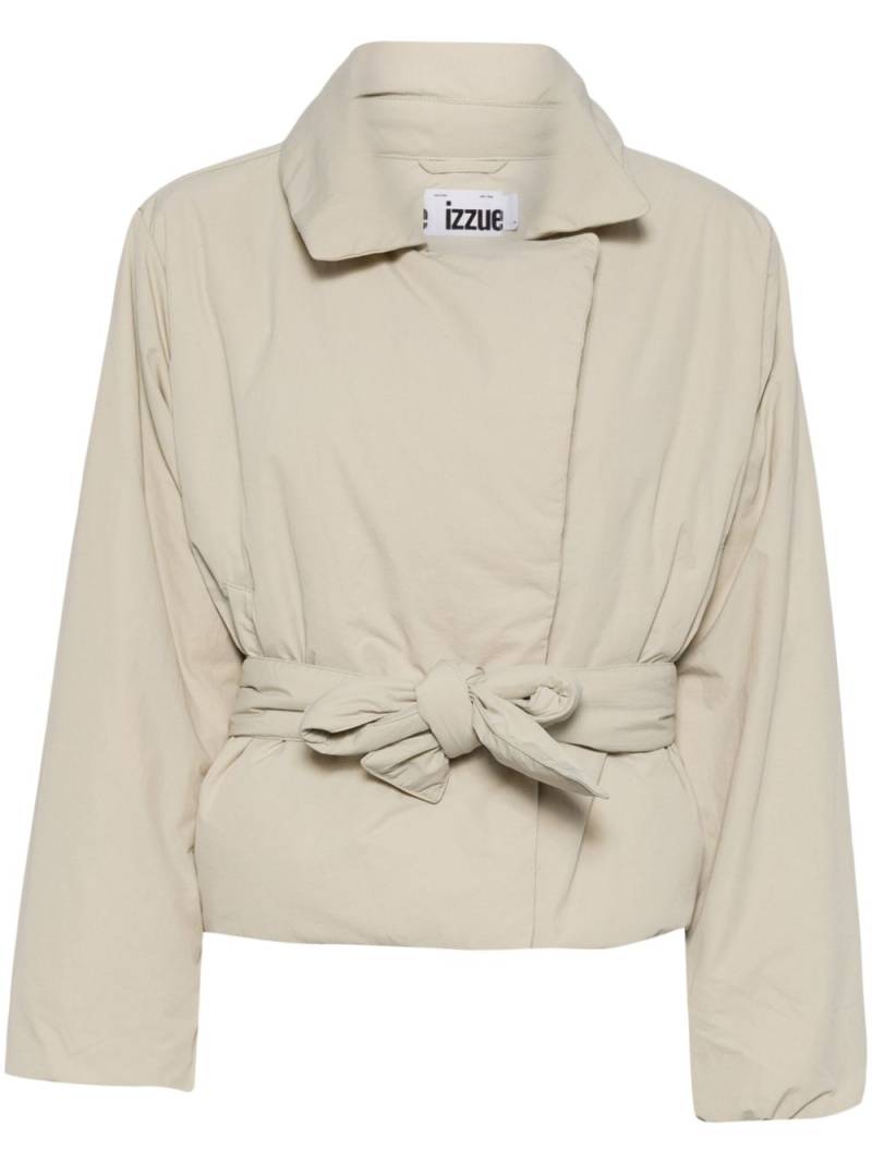 izzue tie-fastening puffer jacket - Neutrals von izzue