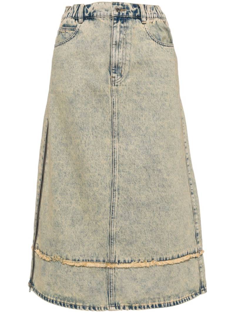 izzue washed denim midi skirt - Blue von izzue