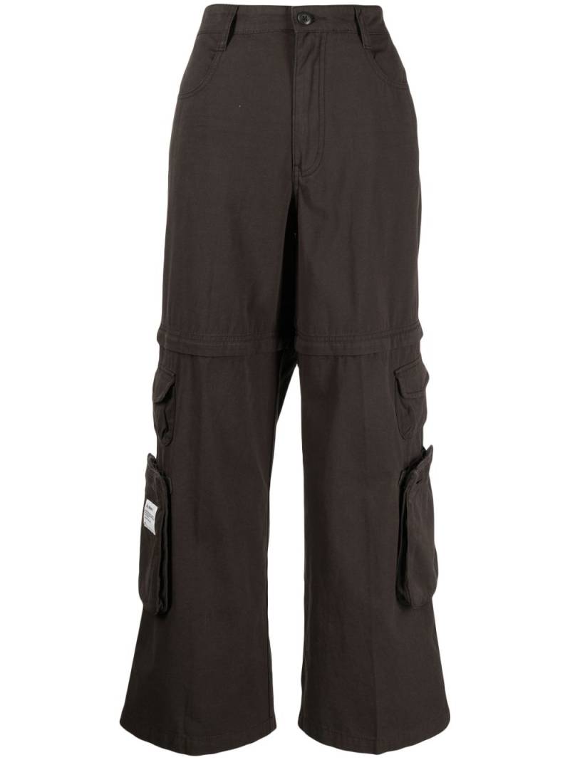 izzue wide-leg cotton cargo trousers - Black von izzue