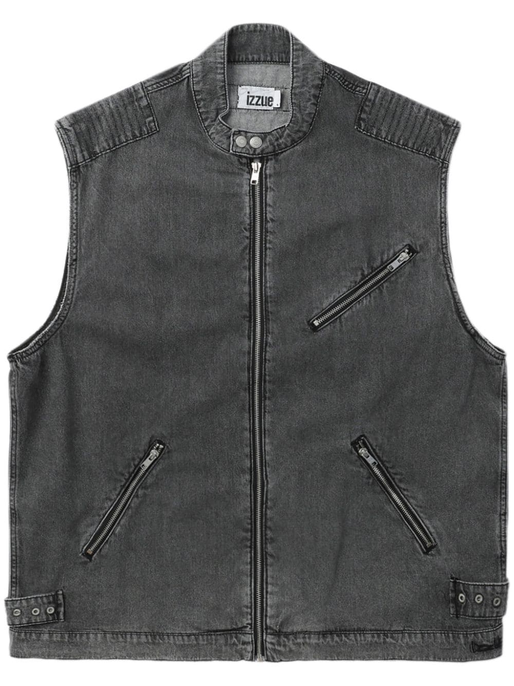 izzue zip-up denim gilet - Black von izzue