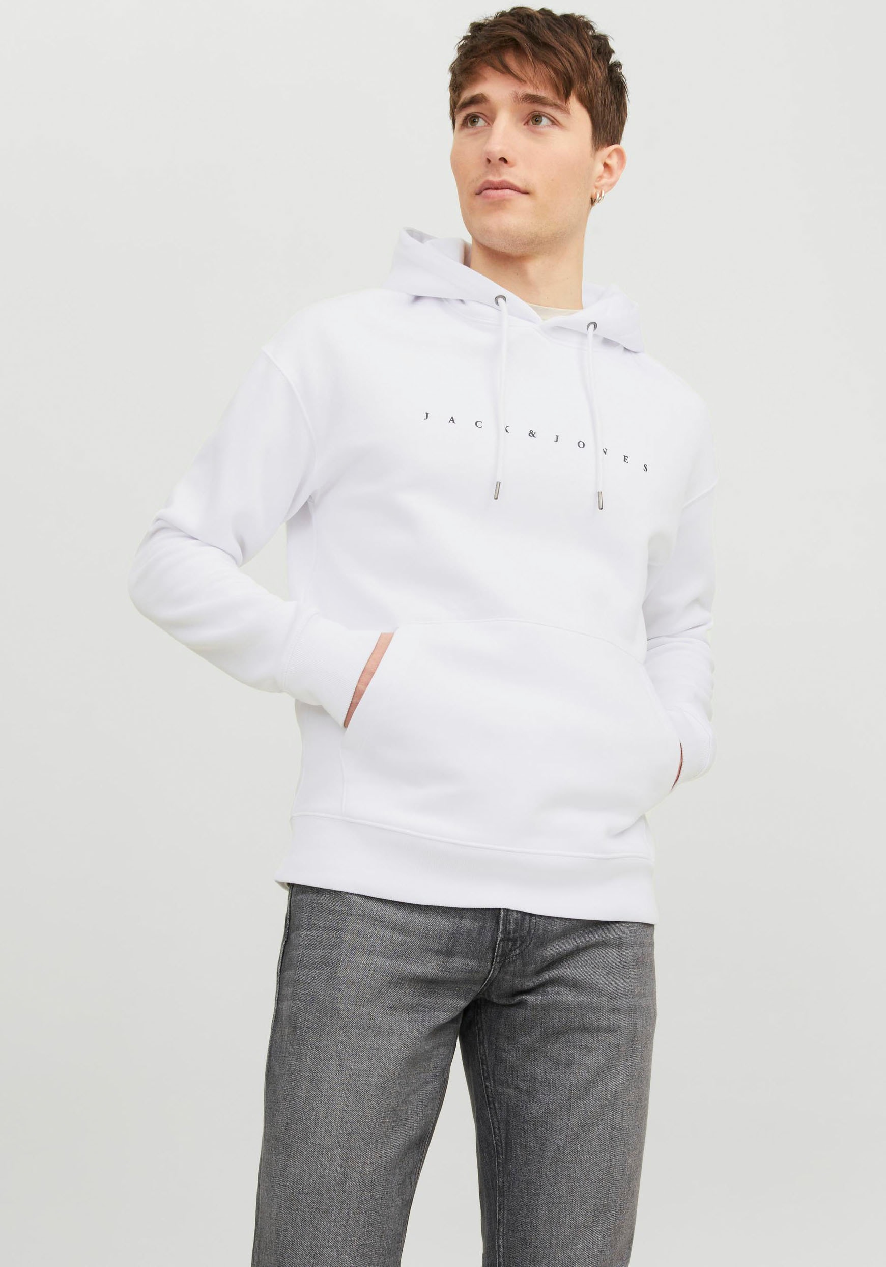 Jack & Jones Kapuzensweatshirt »JJESTAR JJ SWEAT HOOD NOOS«, mit Logo Print im 3D Look von jack & jones