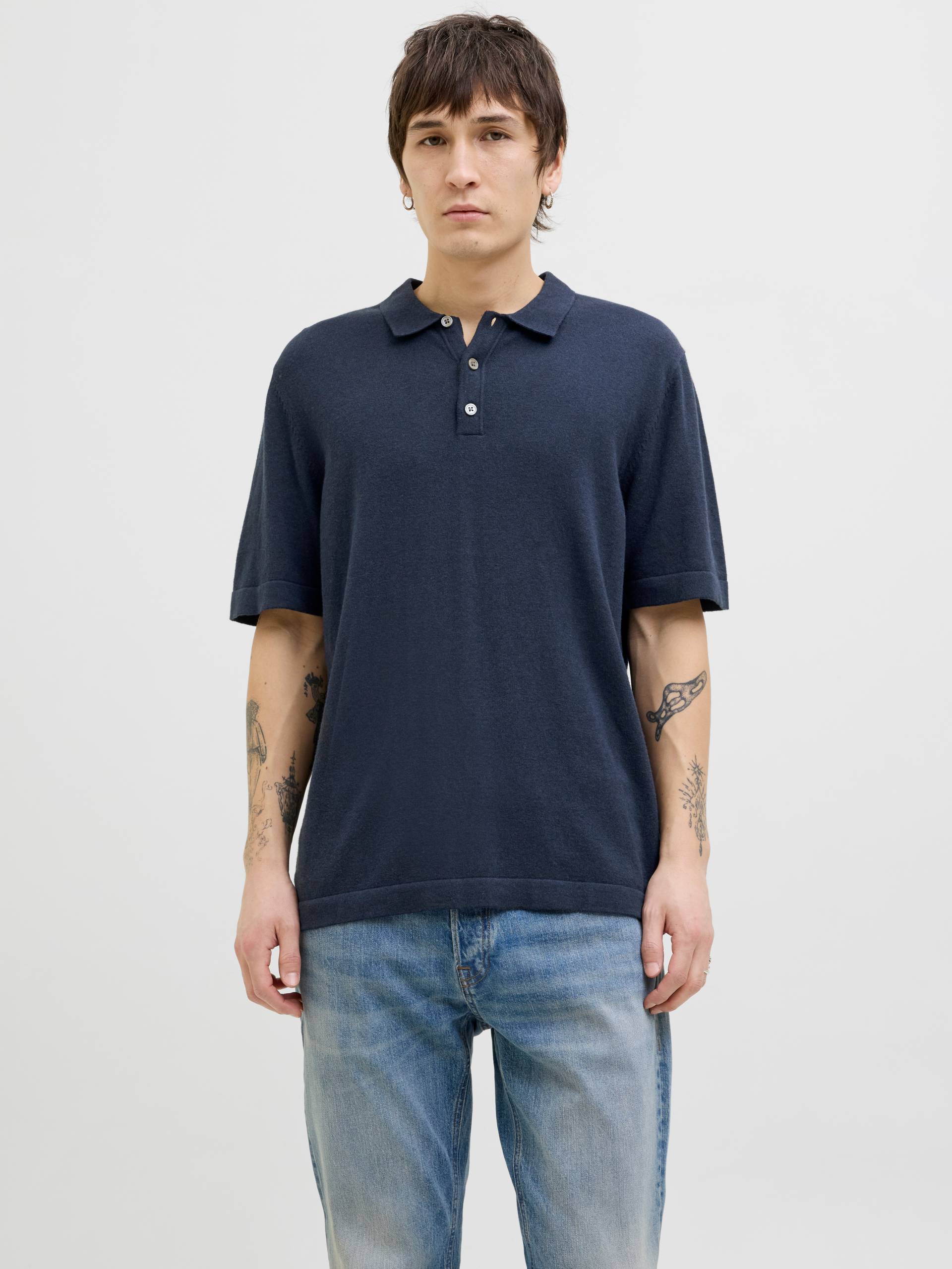 Jack & Jones Kurzarmpullover »JJEEMIL KNIT RELAXED POLO SS SN«, mit Polo Kragen von jack & jones