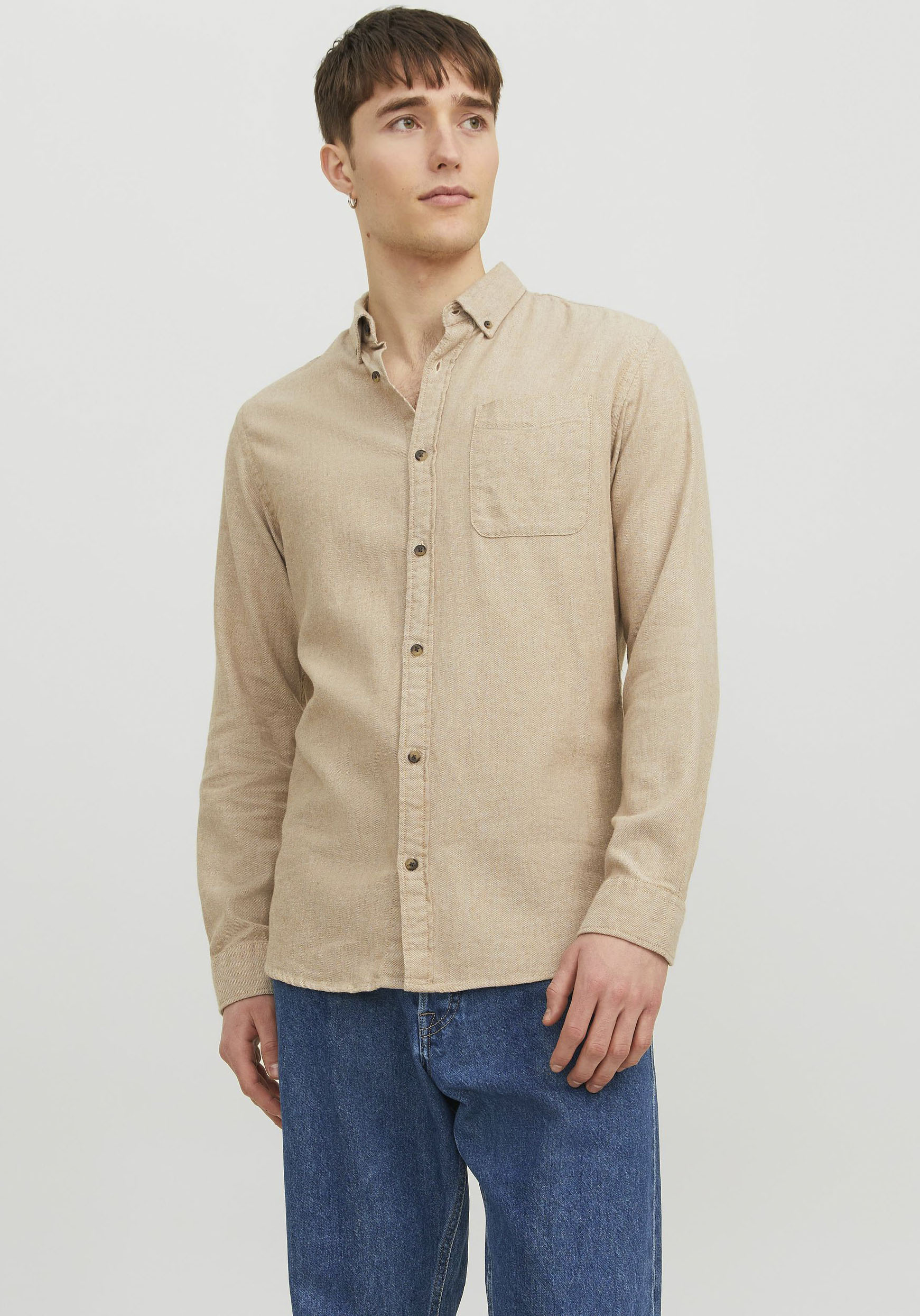 Jack & Jones Langarmhemd »JJECLASSIC MELANGE SHIRT LS SN« von jack & jones