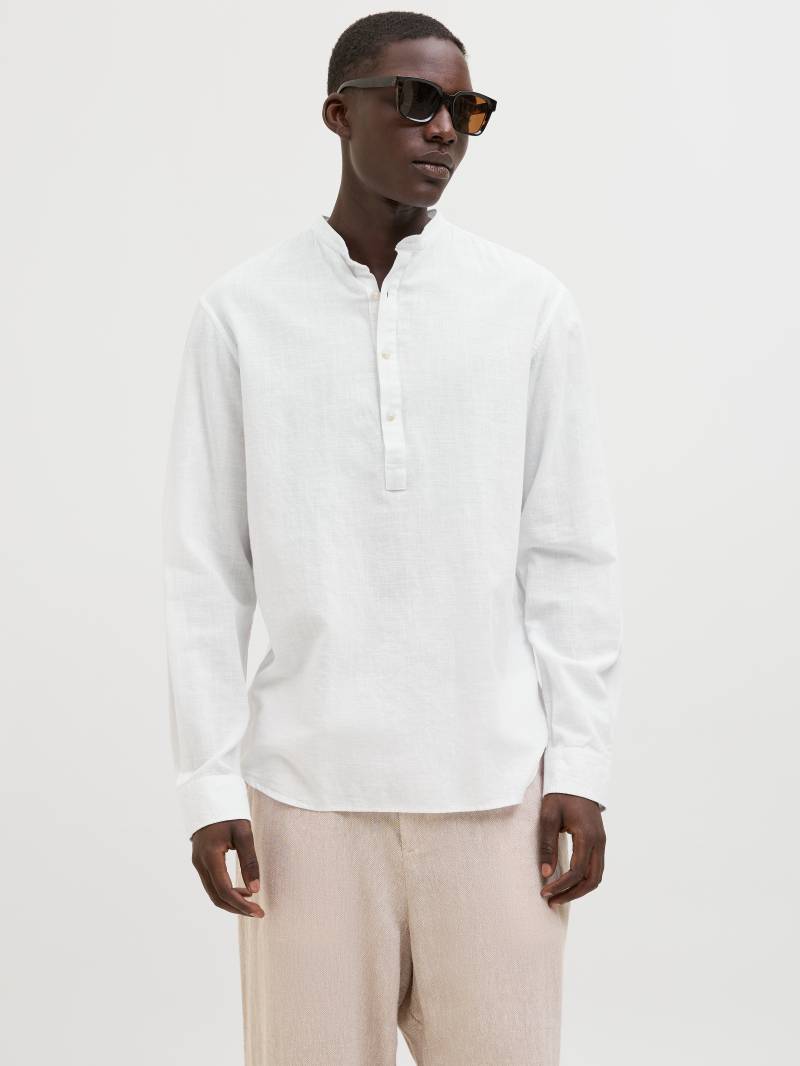 Jack & Jones Langarmhemd »JJESUMMER HALF PLACKET SHIRT LS SN«, mit Bandkragen von jack & jones