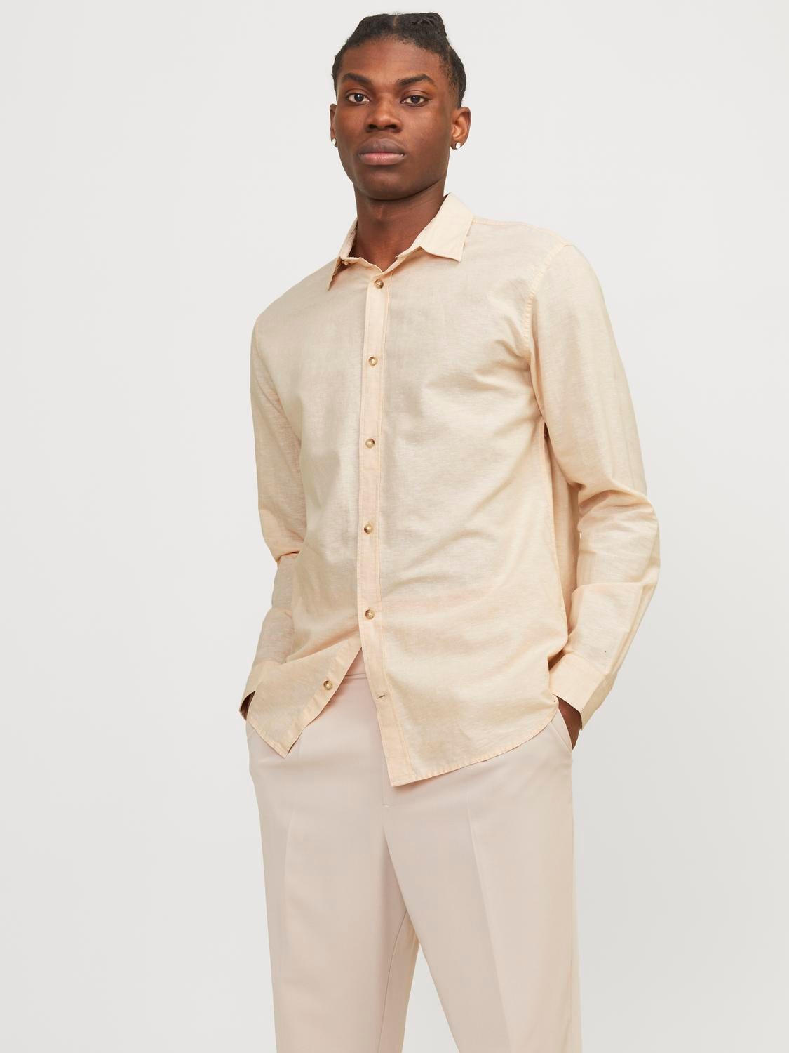 Jack & Jones Langarmhemd »JJESUMMER LINEN BLEND SHIRT LS SN« Jack & Jones Langarmhemd »JJESUMMER LINEN BLEND SHIRT LS SN« von jack & jones