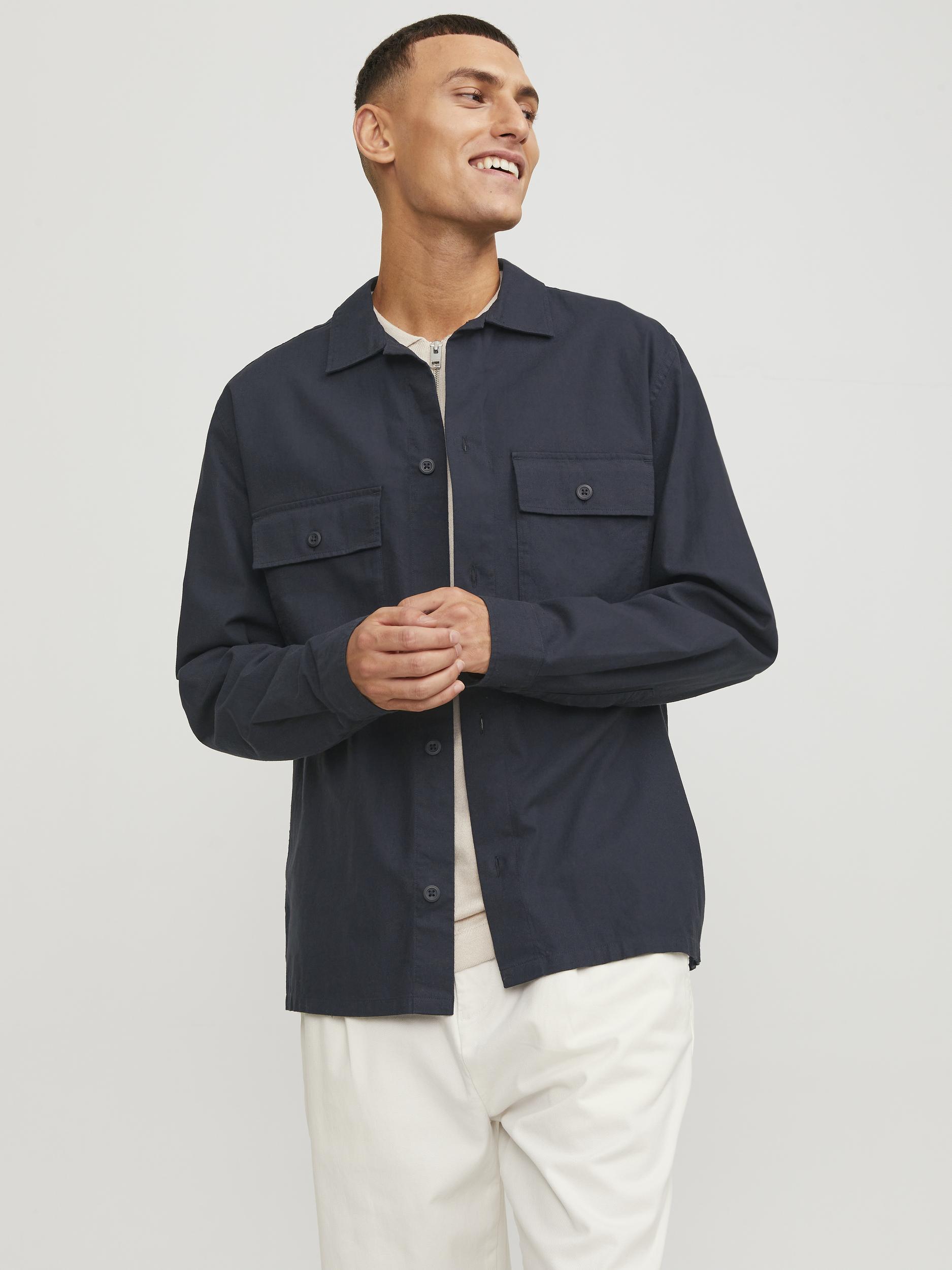 Jack & Jones Langarmhemd »JJEVENICE LINEN BLEND OVERSHIRT LS SN« von jack & jones