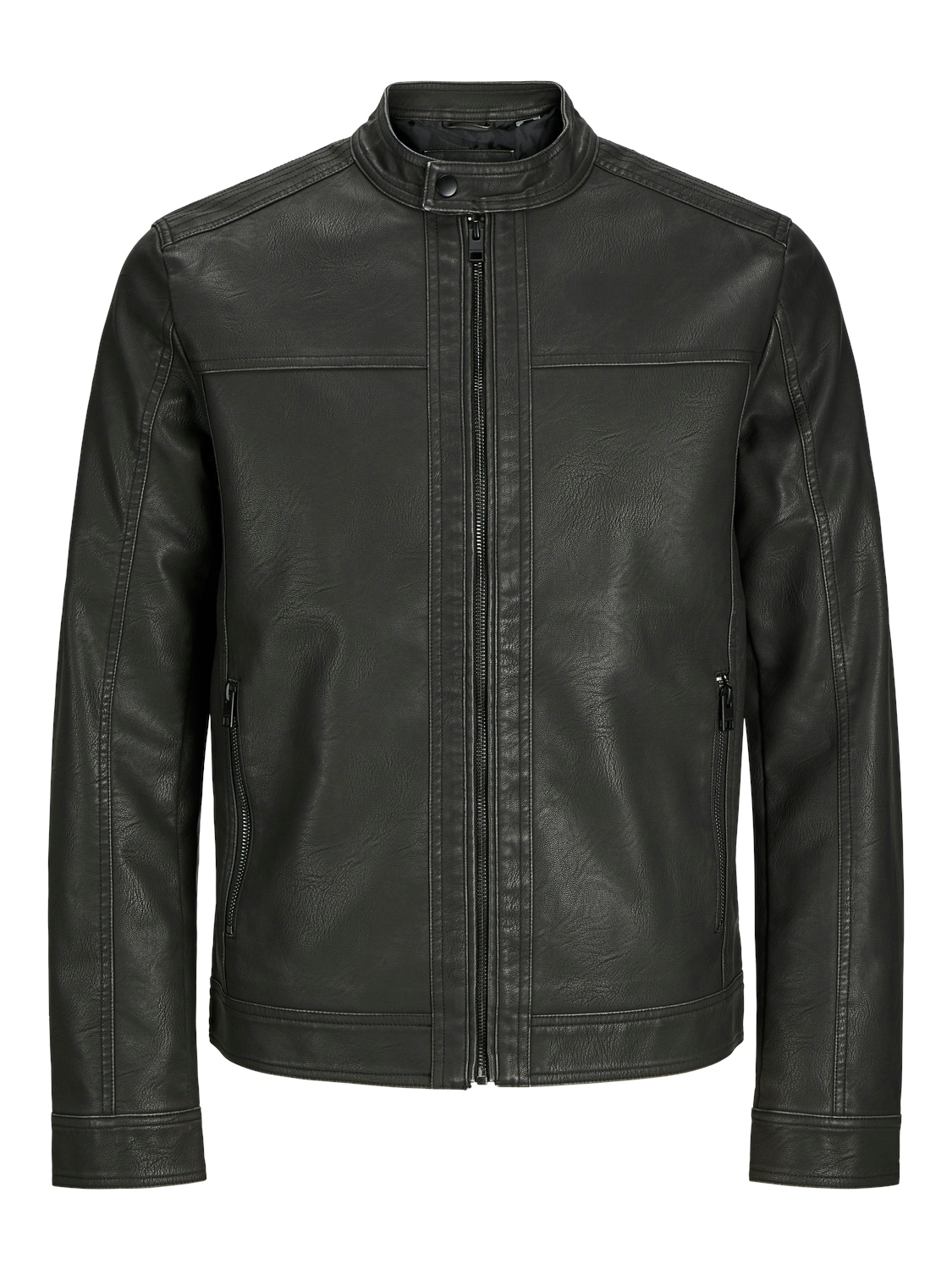 Jack & Jones Lederimitatjacke »JJEWARNER WASHED PU JACKET NOOS«, ohne Kapuze, mit Bandkragen von jack & jones