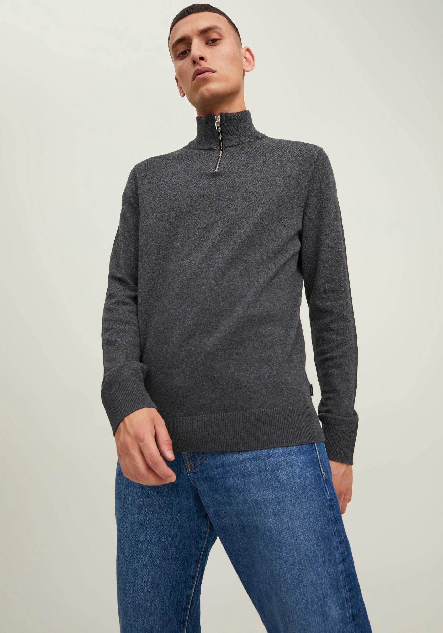 Jack & Jones Rundhalspullover »EMIL KNIT HALF ZIP« von jack & jones