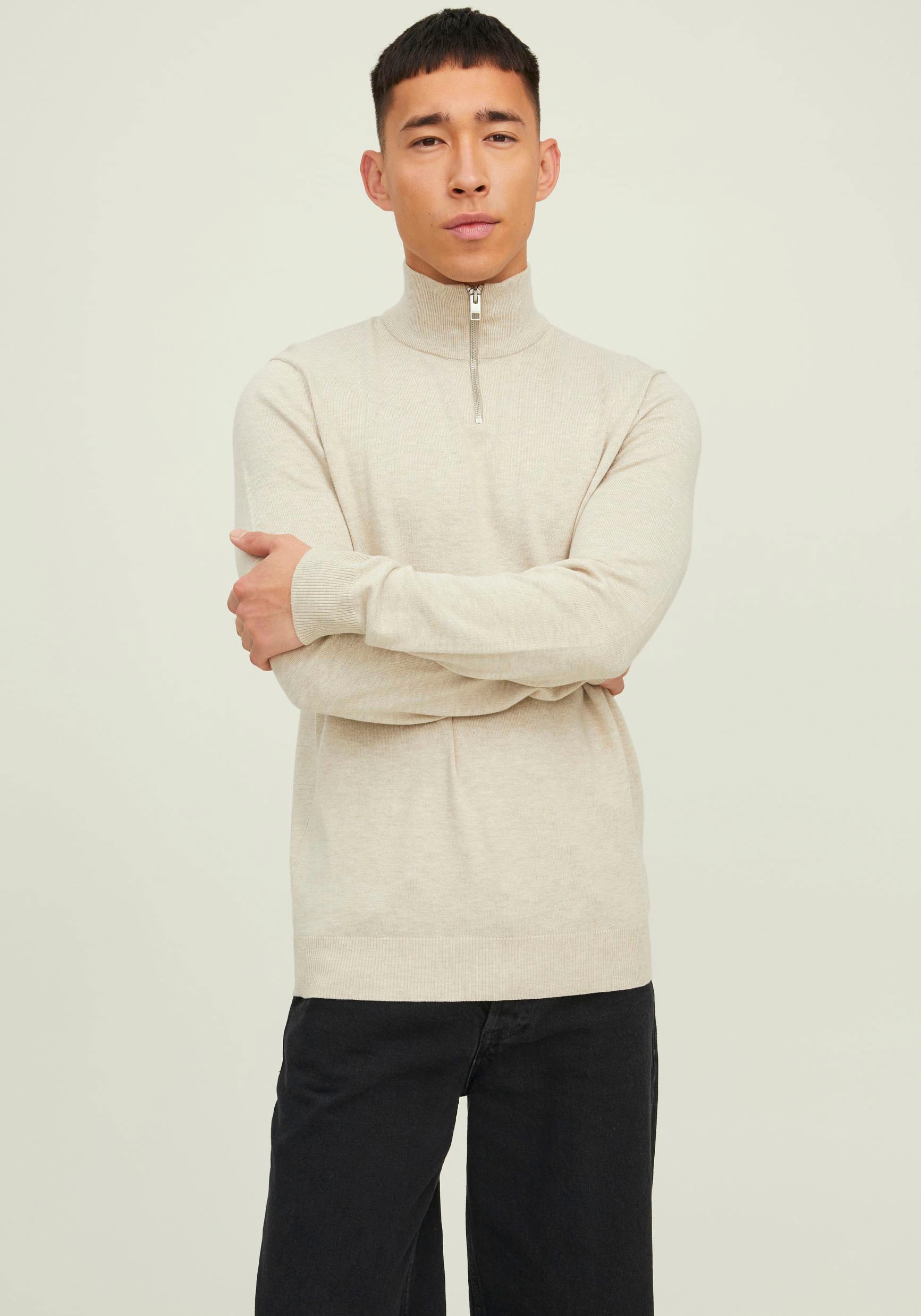 Jack & Jones Rundhalspullover »EMIL KNIT HALF ZIP« von jack & jones