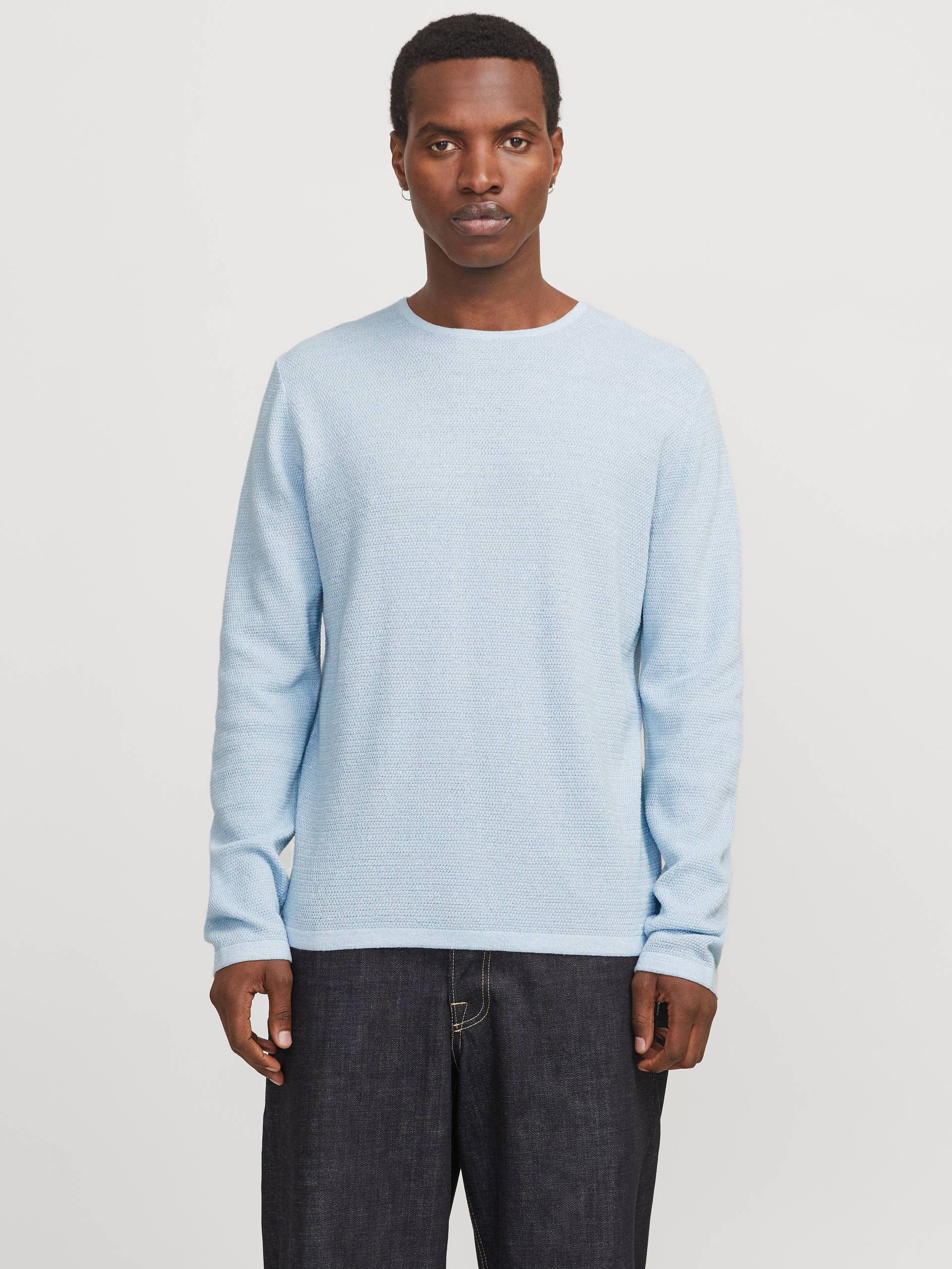 Jack & Jones Rundhalspullover »JJEGEORGE KNIT CREW NECK NOOS«, in Strick Optik von jack & jones