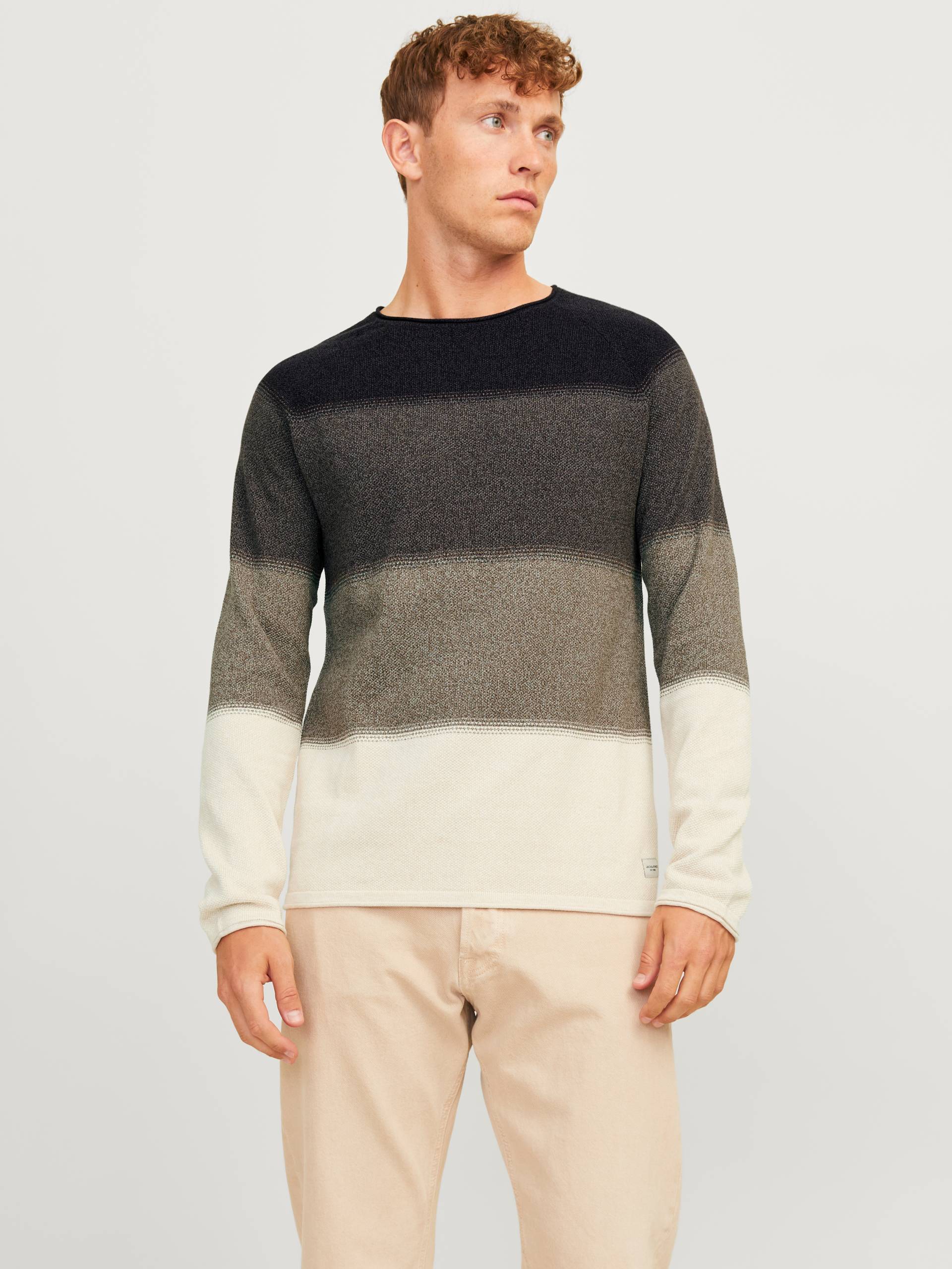 Jack & Jones Rundhalspullover »JJEHILL KNIT CREW NECK NOOS«, aus Strukturstrick von jack & jones