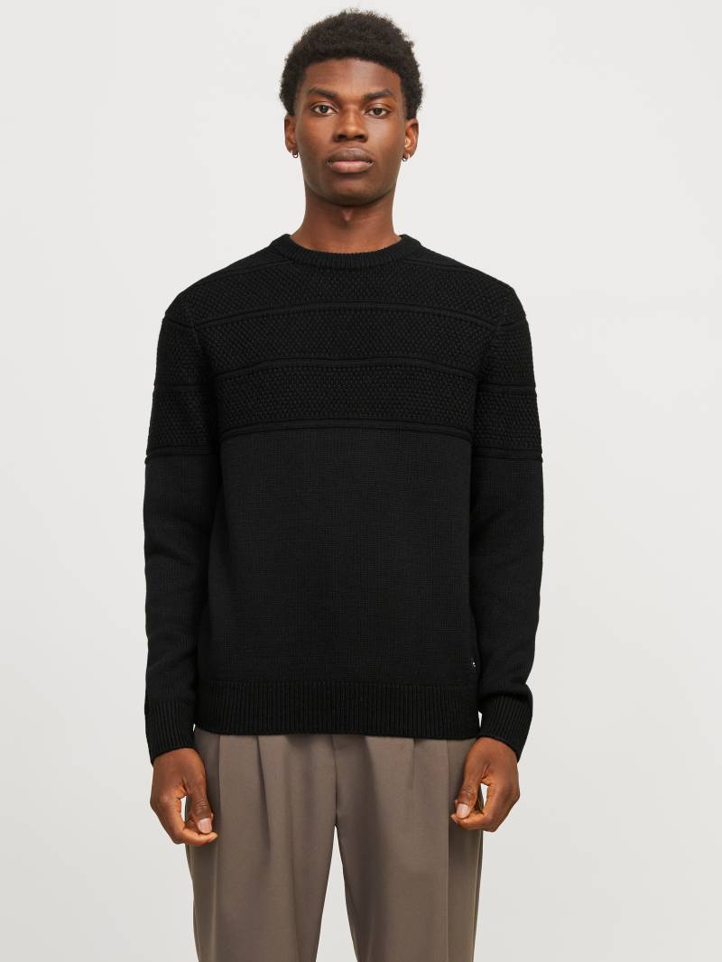 Jack & Jones Rundhalspullover »JJJERRY KNIT CREW NECK AW24«, mit Struktur von jack & jones