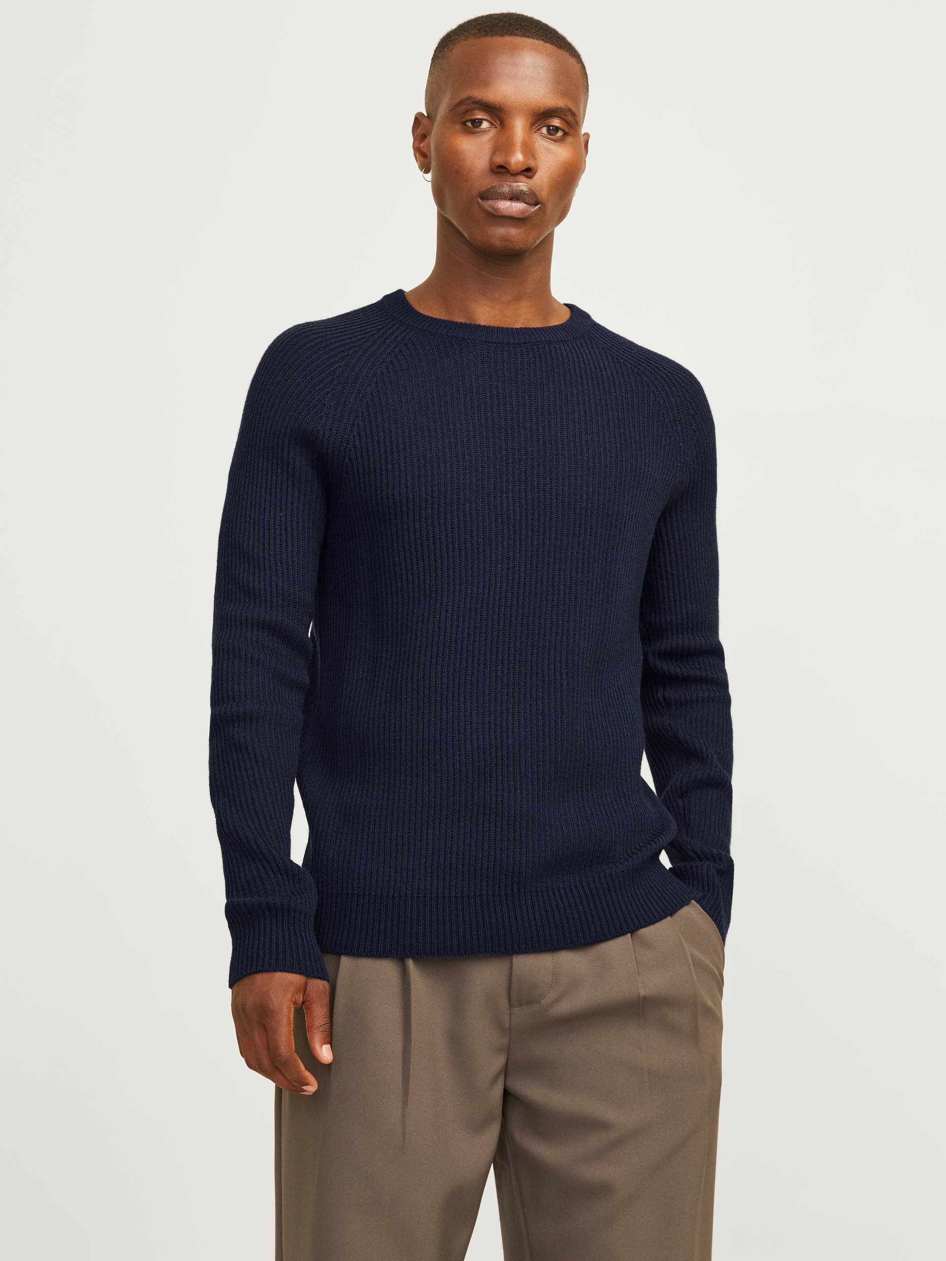 Jack & Jones Rundhalspullover »JJPANNEL KNIT CREW NECK AW24« von jack & jones