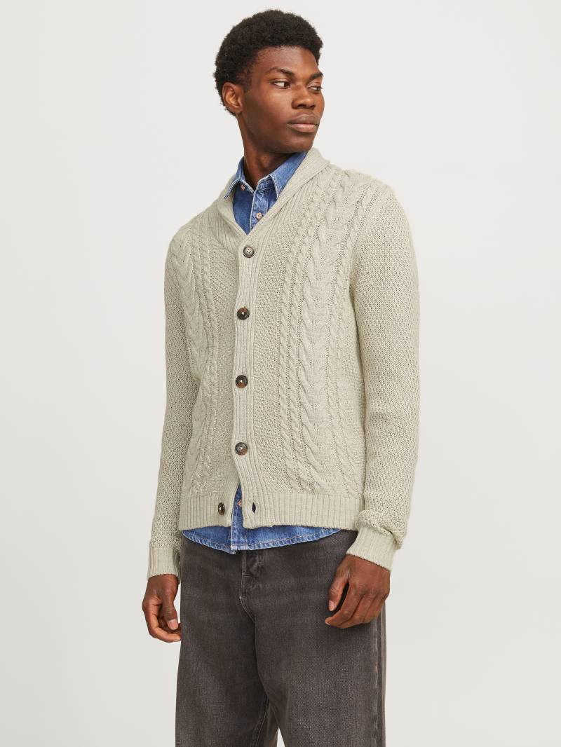 Jack & Jones Strickjacke »JJCRAIG KNIT SHAWL NECK AW24«, mit Schalkragen und Zopfmuster von jack & jones