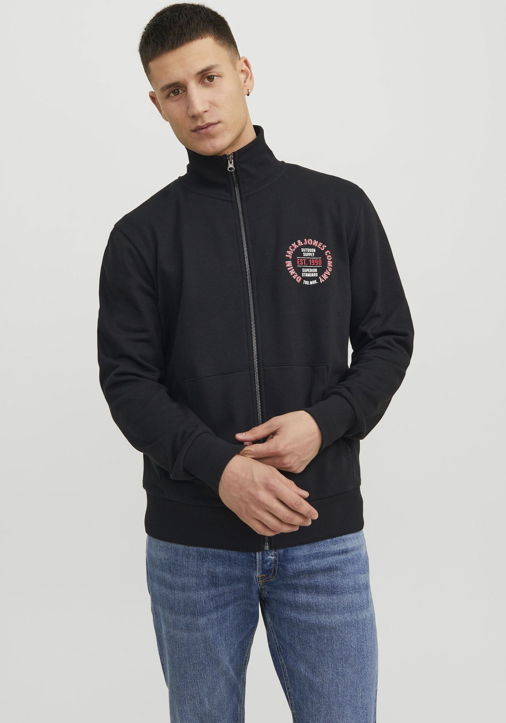 Jack & Jones Sweatjacke »JJ JJANDY SWEAT ZIP HIGH NECK« von jack & jones