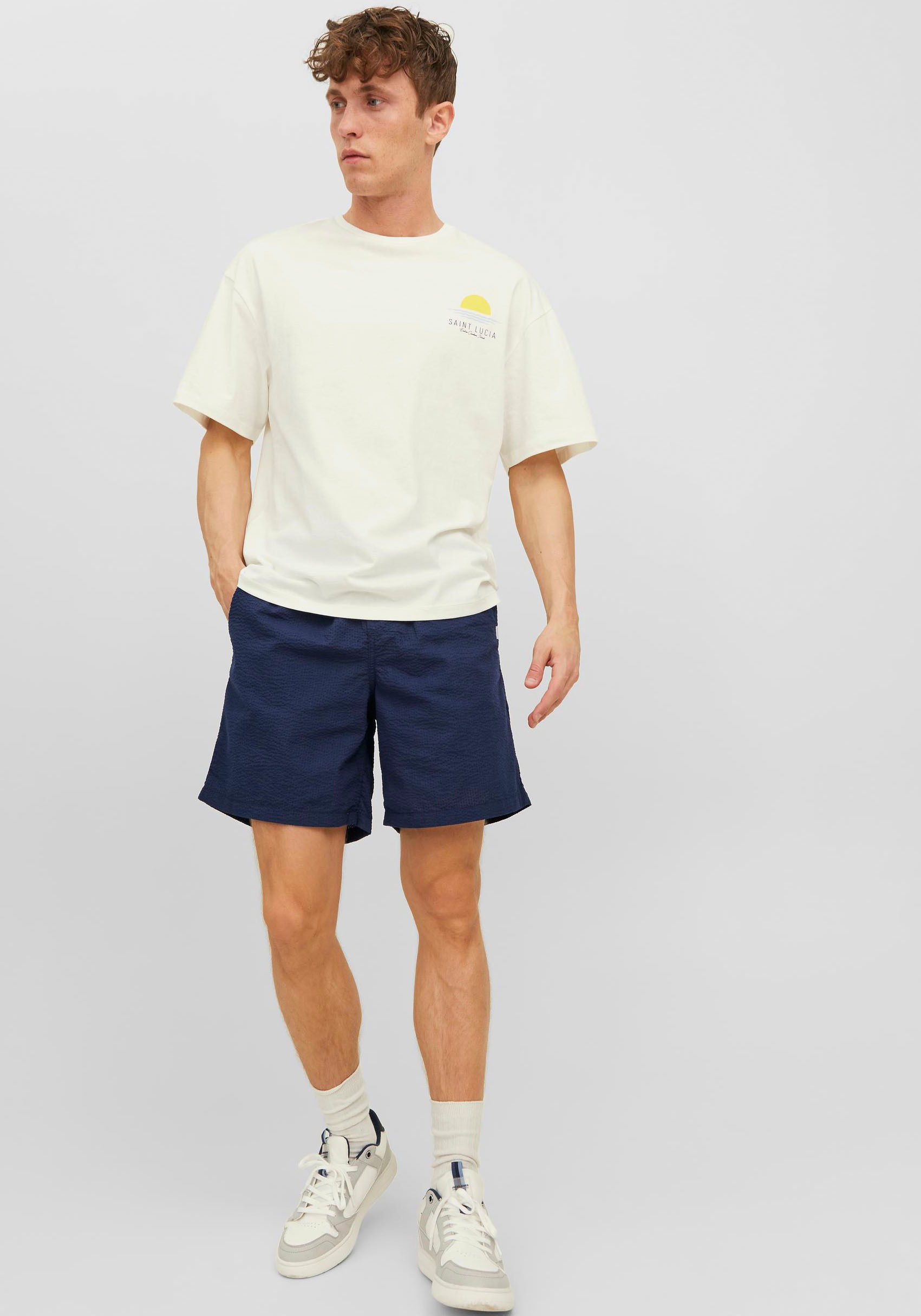 Jack & Jones Sweatshorts »JPSTJEFF JJJOGGER SEERSUCKER DEK SN« von jack & jones